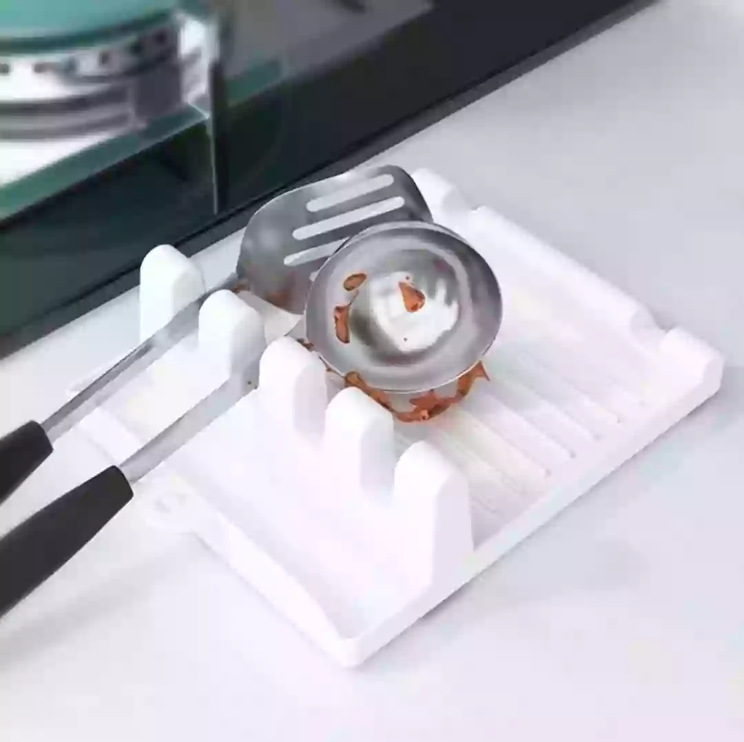 للمطبخ مسند ملعقة بلاستيكية وغطاء