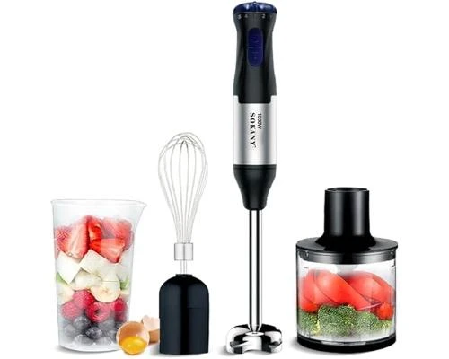 خلاط الطعام الكهربائي سوكاني 1000 واط ذو سرعتين، بتصميم مريح وقابل للنقل 4 في 1