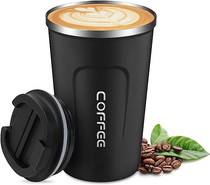 كوب قهوة من الستانلس ستيل، فنجان قهوة حراري عازل مانع للتسرب، فنجان حراري